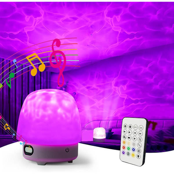 Norrsken Ocean Wave Projektorlampa med Bluetooth-högtalare, 16 färger Galaxprojektor med fjärrkontroll, Stjärnprojektor Sladdlös Gåva