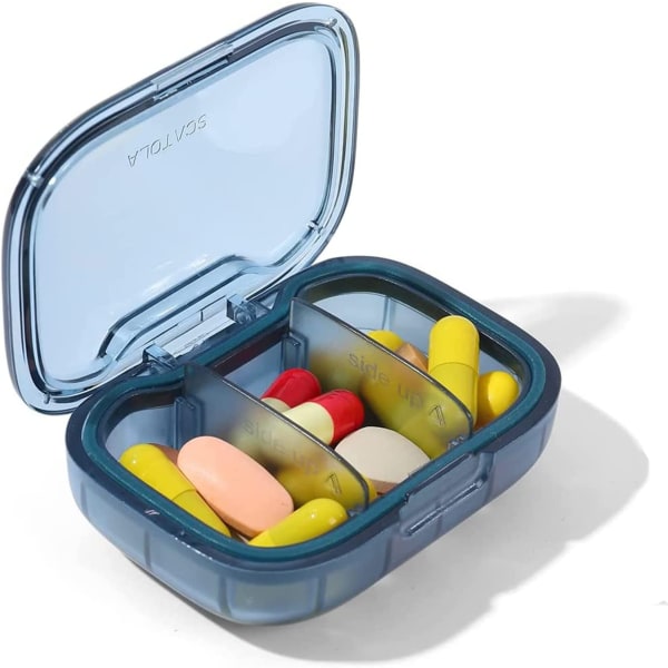 3-fack Piller Box, Fuktsäkert Pill Case, Resor 3 Compartments
