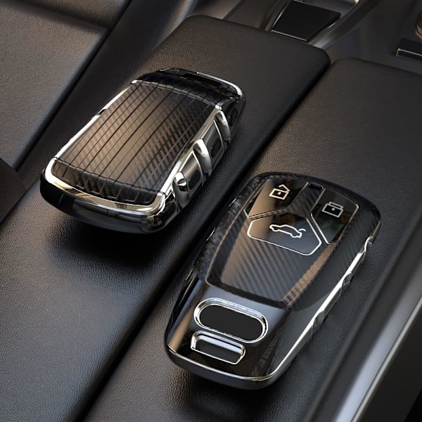 för Audi Nyckelfodral, Premium Mjuk TPU 360 Graders Fullständigt Skydd Nyckelfodral Tillbehör Kompatibla med Audi A4 Q7 Q5 TT A3 A6 SQ
