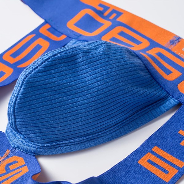 2025 Senaste Modell Herr Sexig Jockstrap Atletisk Stöd Breathable Bomull Tanga Performance Midjeband Påse Underkläder Cyanblå Medium