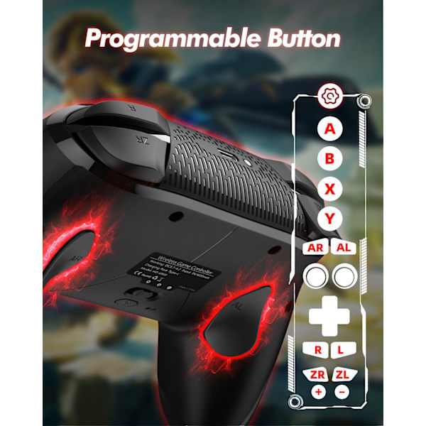 2025 Senaste Modell Trådlös Switch 2 Pro Handkontroll för Nintendo Switch 2/Switch/Lite/OLED, Bluetooth Spelkontroll för iPhone/Android/