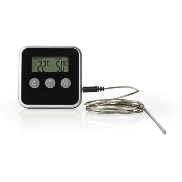 Kødtermometer med 0-250 °C digitalt display og timer
