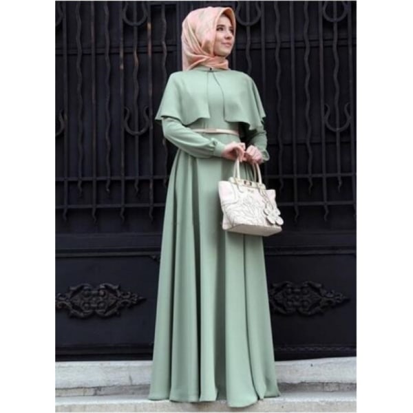 Muslim Cape Large Kläder för kvinnor med lång kjol light green L