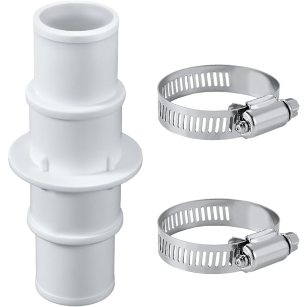 Högkvalitativ helt ny Poolslangskoppling med 2st Rostfria Stålklämmor 1-1/4\" eller 1-1/2\" Adapter Koppling Vakuumkopplingar för