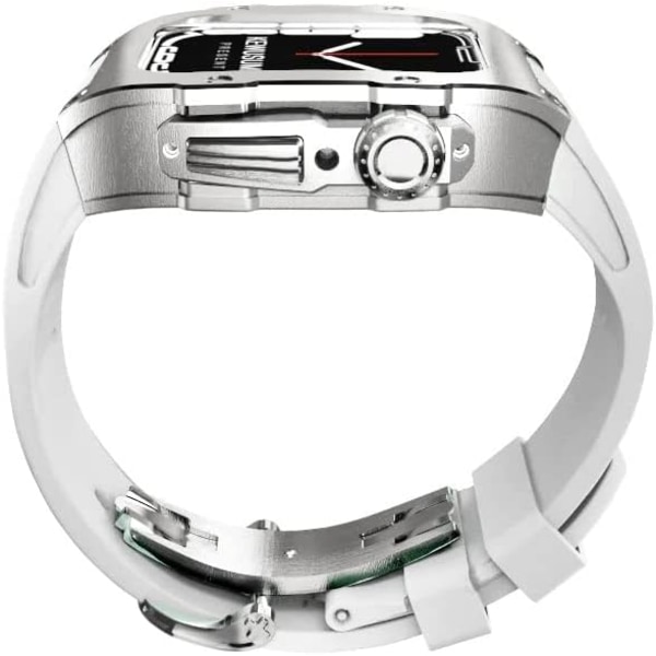 Rm mod-kit för Apple Watch Series 8 7 45 mm Metall White Silver FOR 8 7 45MM