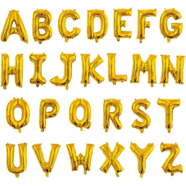 Guld 16 tums alfabetet A-Ö set