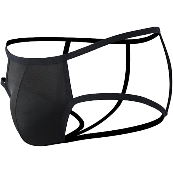 2025 Senaste Modell Herr Utskuren Remtrosa Andningsbar G-string Tanga Jockstrap Underkläder Svart Stor