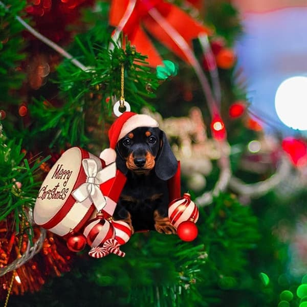 Flade julegravhundepynt