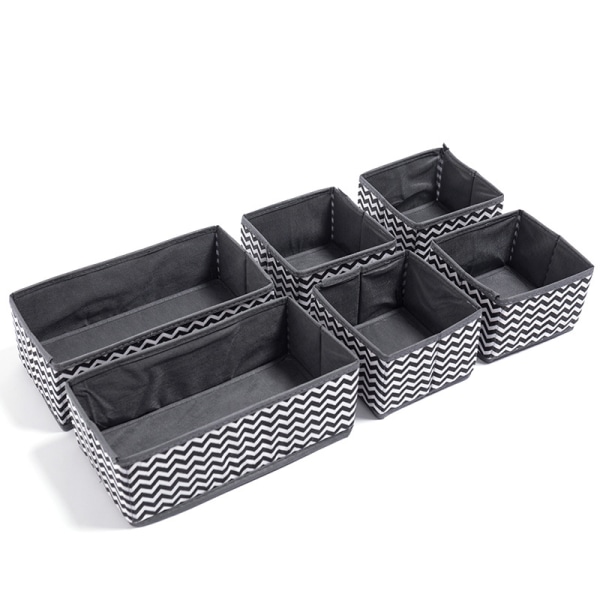 Vågmönster non-woven underkläder förvaringsbox, 6-delad