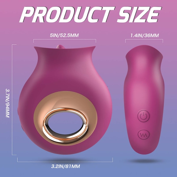 2025 Senaste Modell  Rose Vuxenleksaker, Klitoris Slickande Tunga Vibrator