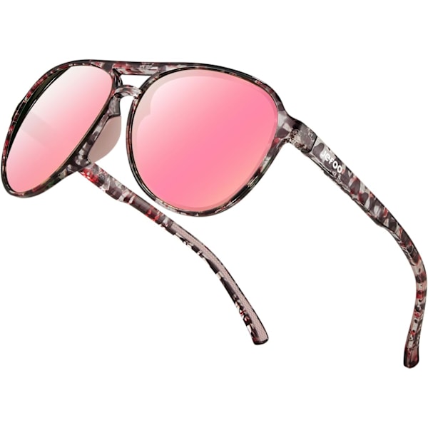 2025 Senaste Modell Polariserade Aviator Solglasögon för Kvinnor Män Retro Trendiga Sport Solglasögon för Utomhusbruk UV400 Skydd Rosa Sköldpadda