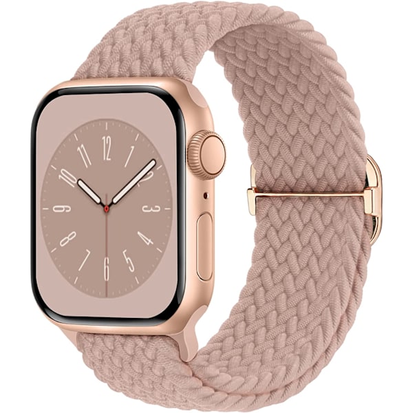 Flätat Solo Loop-kompatibelt med Apple Watch-armband 38 mm Nude Pink 38/40/41mm