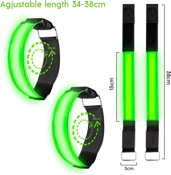 LED-armbånd - Reflekterende løpelys med høy synlighet