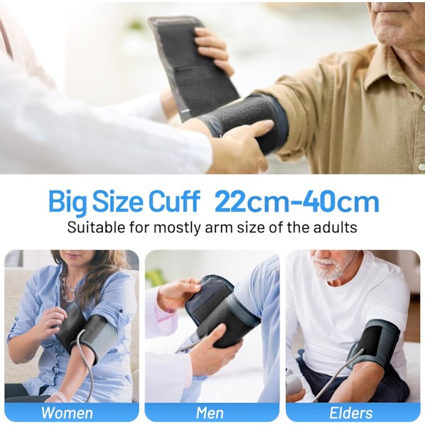 2025 Senaste Modell Blodtrycksmätare Överarmsmaskin Sphygmomanometer Exakt Justerbar Manuell BP Manschett Kit LED Bakgrundsbelyst Display