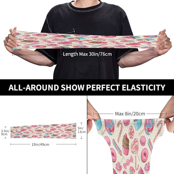 2025 Senaste Modell  Unisex Rosa Tårta Godis Macaron Ärmar UV-skydd Solskydd Kompressionsärmar Utomhus Sport Kylande Handskar