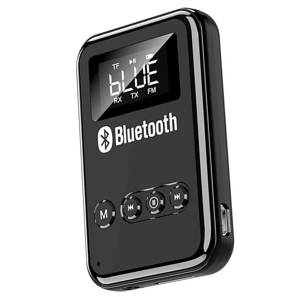 Bluetooth 5.0 mottaker sender, trådløs Bluetooth FM-sender adapter mottaker for bilstereo musikk hodetelefoner