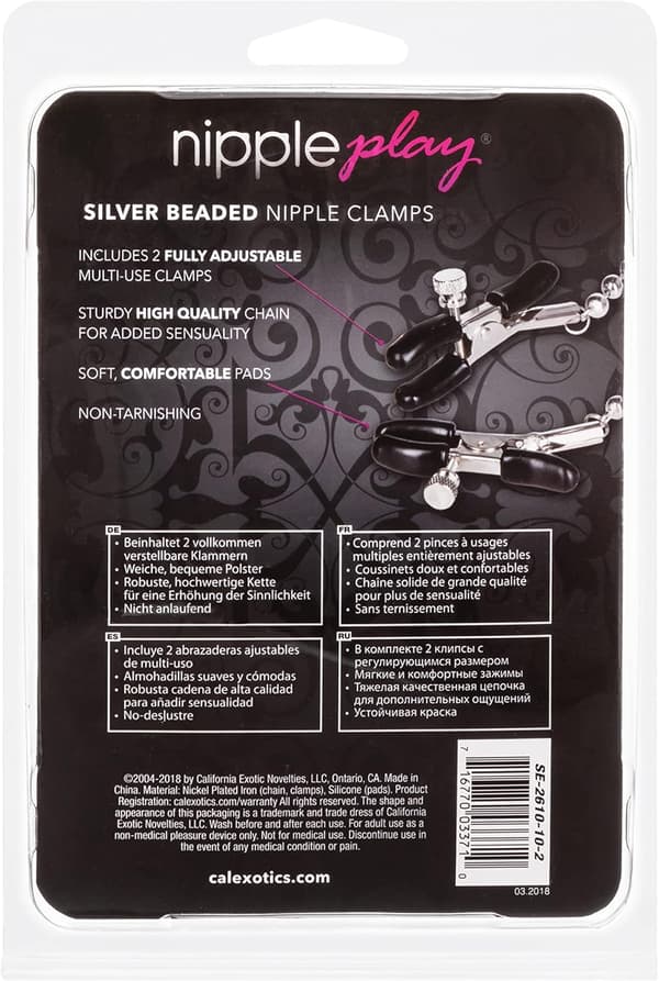 Nippel Lek Silver Pärlförsedda Nippelklämmor