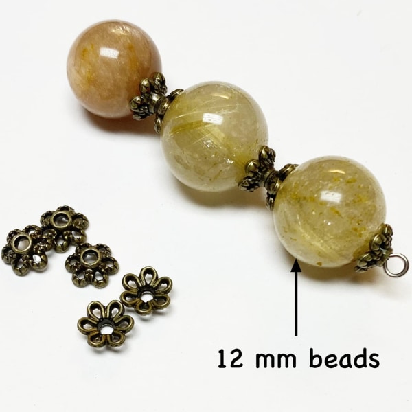 Mässing små pärlor (passar 8 mm 10 mm runda pärlor) för smycken
