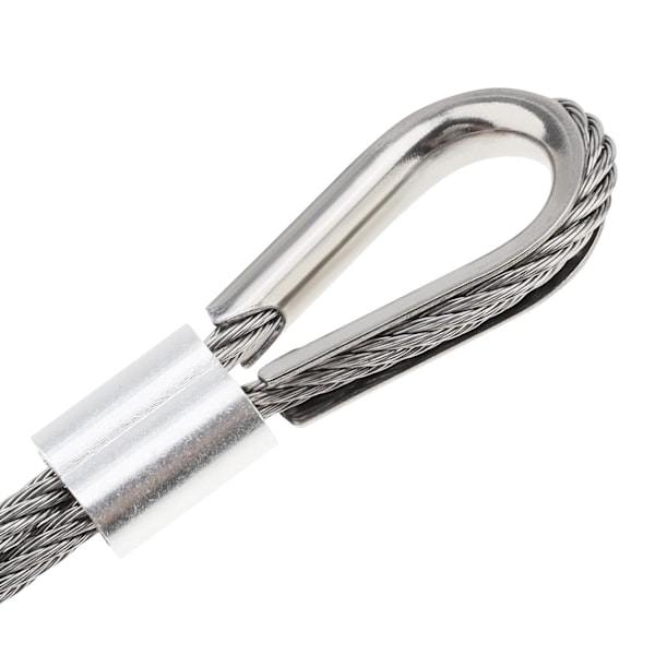 30 st Aluminium Crimpöglor, 6mm Kabel Crimphylsor för 1/4'' Diameter Rostfritt Stål Wire Rope Klämfästen