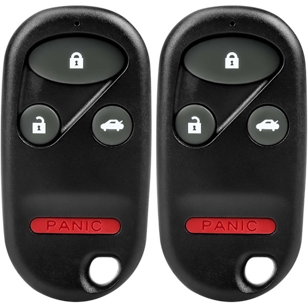 Nyckelbricka Ersättning Passar för 2002 2003 2004 Honda CRV CR-V, Fjärrkontroll för Nyckellöst System Bilnyckelbrickor (OUCG8D-344H-A, 2-pack) svart svart