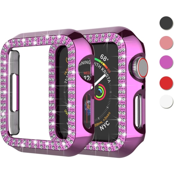 Bling- case kompatibelt för Apple Watch 38mm 40mm 42mm 44mm, Crystal
