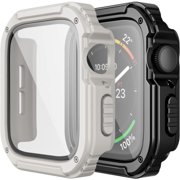 2-pack robust case som är kompatibelt för Apple Watch Black/Starlight 40mm