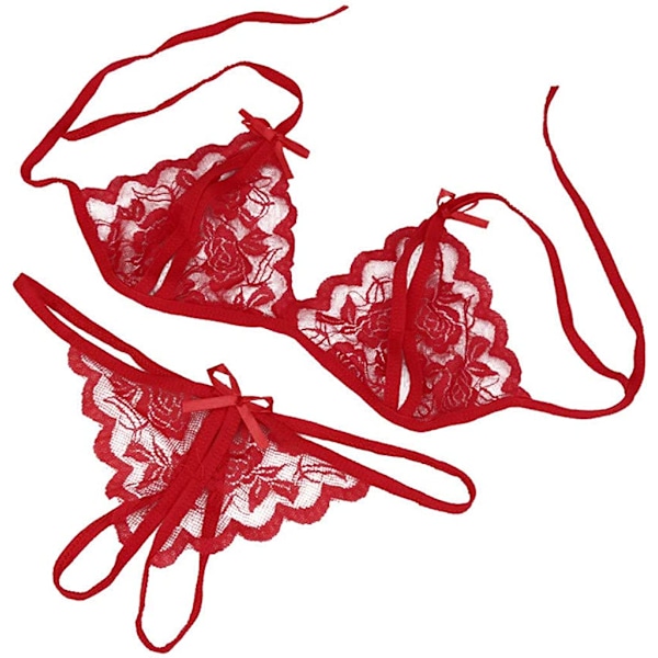 2025 Senaste Modell Underkläder Underkläder Gren Kvinnor Set Broderi BH Öppen G-String + Spets Trosor BH