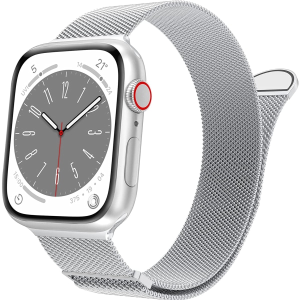 Armband för Apple Watch Series Ultra 8 7 6 5 4 3 2 1 SE 38mm Silver 45mm/44mm/42mm/49mm