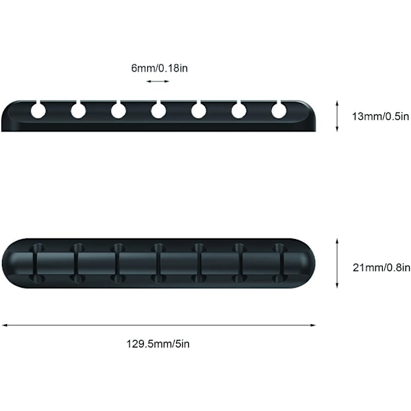 3-pack kabelklämmor. 3 5 7-slitssladdarrangör