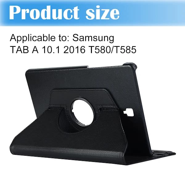 Læderetui til Samsung Galaxy Tab A 10.1 (2016) - Sort Sort{f2}
