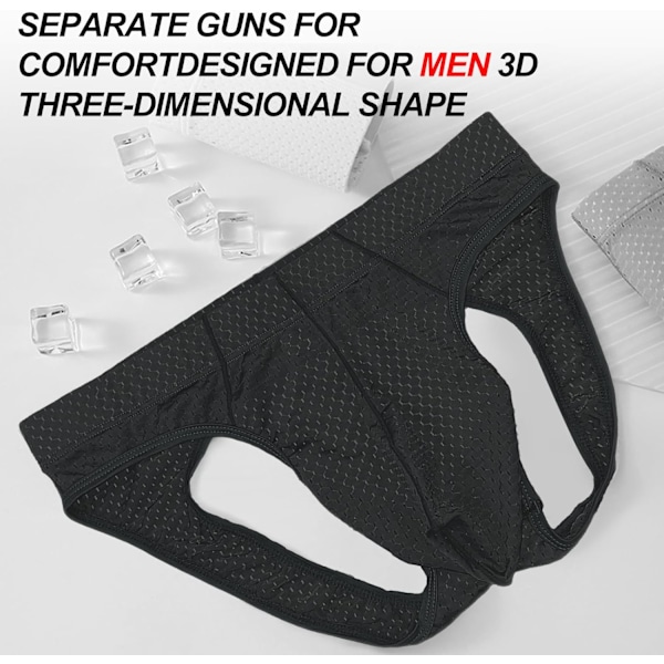 2025 Senaste Modell Herrkalsonger Underkläder Atletiskt Stöd Andningsbar Jock Strap Träning Sexig Tanga G-String Bnt Svart Large