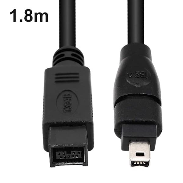 1394 Firewire 800 til 400 Firewire Firewire 9 til 4 datakabel 1394 kabel 1,8 meter svart