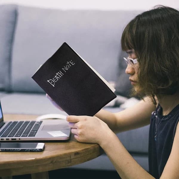 Death Note Notesbog, Anime Tema Death Note med Halskæde og Fjer {KPOM}