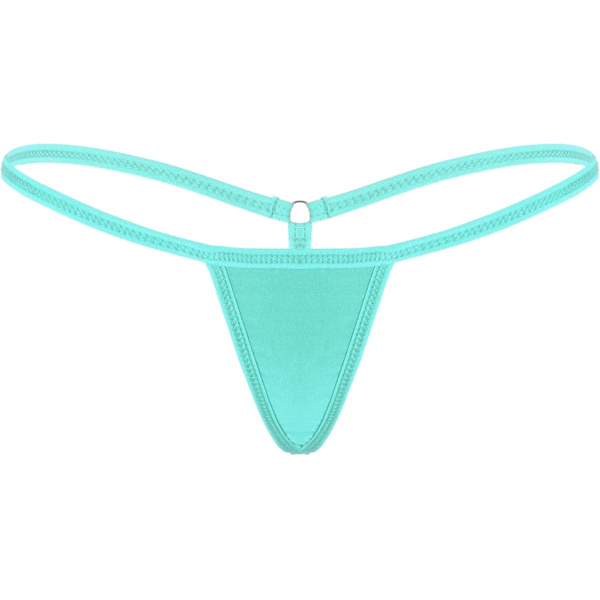 2025 Senaste Modell Kvinnor Micro G-String Trosor Stretch T-rygg Sexiga Tangas Låg Midja Hipster Underkläder Cyan One Size