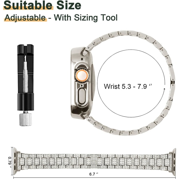 Kompatibel med Apple Watch Band Ultra 49mm med S-Starlight 49 mm
