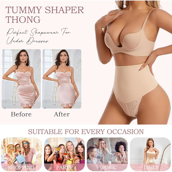 2025 Senaste Modell  Tummy Control Stringtrosa Shapewear för Kvinnor Höga Sömlösa Trosor Body Shaper Girdle Trosa Spets Formande Underkläder