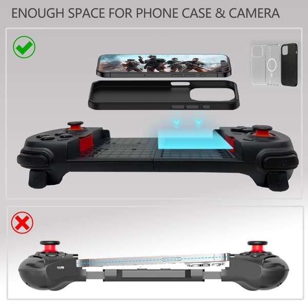 2025 Seneste Model Trådløs Cloud Gaming Controller til iOS, Android, Windows PC, inklusive iPhone15/14/13, Steam osv.. Hall trigger, Linea