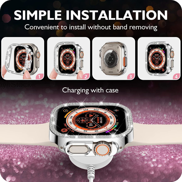Kompatibel för Apple Watch 49 mm case Bumper Cover Ultra Series 8 7 6 Silver-Ultra 49mm