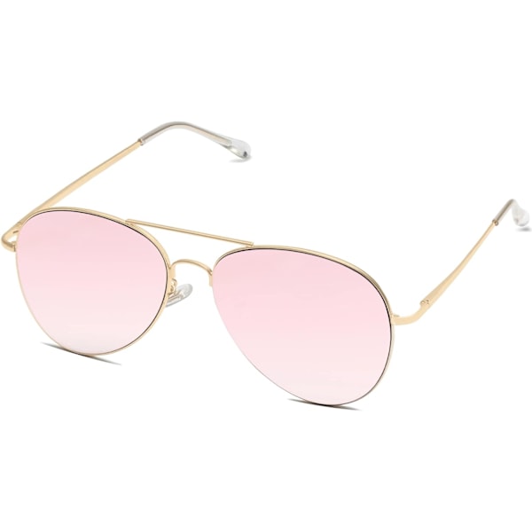2025 Senaste Modell Klassiska Aviator Solglasögon för Kvinnor Män Metall Fjädergångjärn SJ1030 Guldram Rosa Spegellins