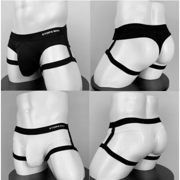 2025 Senaste Modell Herr Sexig Jock Strap Personlig Stringkalsong Underkläder Is-Silke Rem Herr U Konvex Påse Rolig Kalsong Underkläder Svart Medium