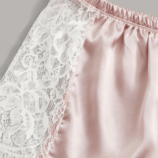 Sexiga pyjamas för kvinnor rosa spetskjol