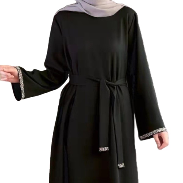 Fashionabla muslimska kvinnors klänning black L
