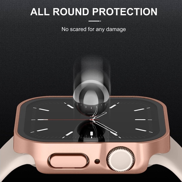 2-pack Hårdfodral Kompatibelt med Apple Watch 41 mm Serie 8 Serie 7 Matte Rosegold/Starlight 41mm