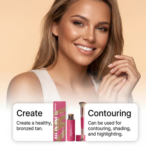 Multifunktionelt Makeup Stick Sæt (Hvedebrun)