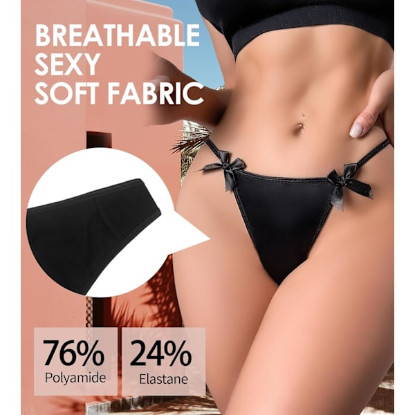 2025 Senaste Modell G-String Trosor för Kvinnor Låg Midja Sexiga Underkläder Osynliga Cheeky T-Back Bikini Trosor 4-Pack D-4 Pack Large