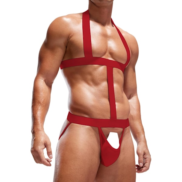 2025 Senaste Modell Herr Låg Midja Jockstrap Underkläder Brief Andningsbar G-string Tanga Röd Stor