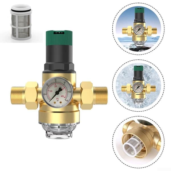 Honeywell Messing Trykreduktionsventil DN20 Trykmåler 1/2 Vandregulator VVS
