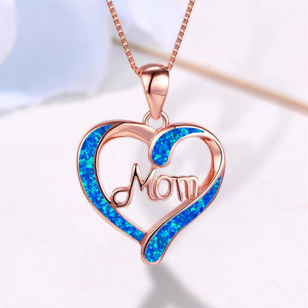 Mors dag present: Love MOM brev hänge halsband rose gold