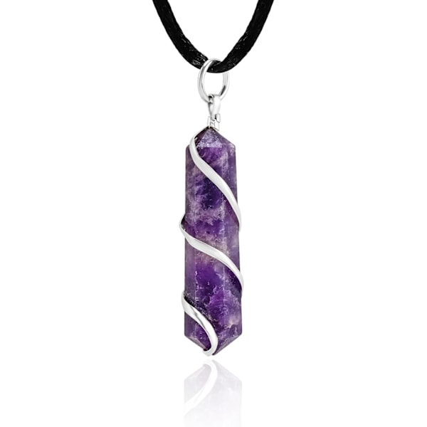 Lepidolit Healing Crystal Halsband - Stress Relief & Klarhet. Inre Fred & Lugn. Humör