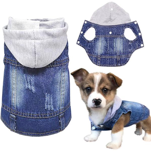Pet Clothing Dog Jeans Jacka Cool Blue Denim Coat Small Medium